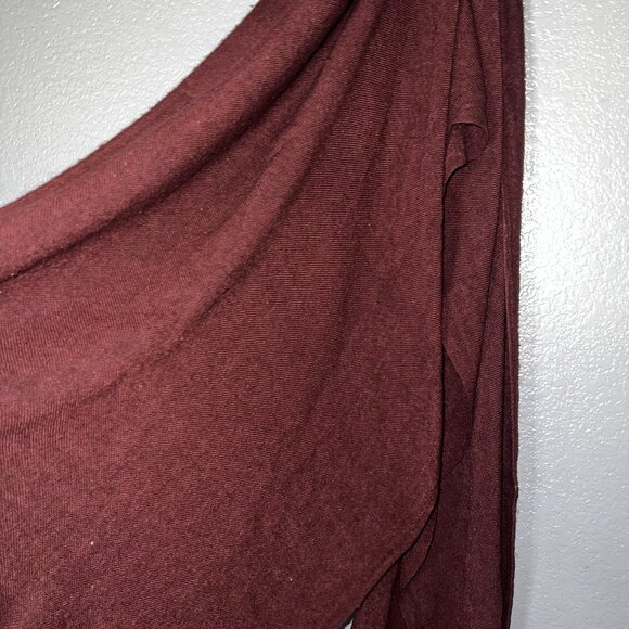 Burgundy Fringe Wrap Scarf Shawl Soft Lightweight Fall Winter Solid - Picture 3 of 4